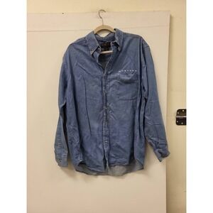 CCC Classic Car Collection Mustang Denim Shirt Mens M Ford Roadtrip Graphic